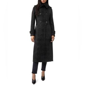 Mackage Elodie Shimmer Double-Breasted Button Front Coat large